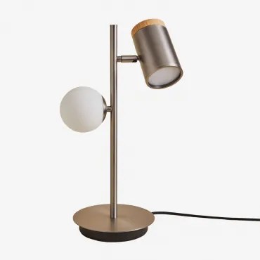 Dimbare Tafellamp Met 2 Lichtpunten Van Ijzer Amaranto Grijs – Chroom - Sklum