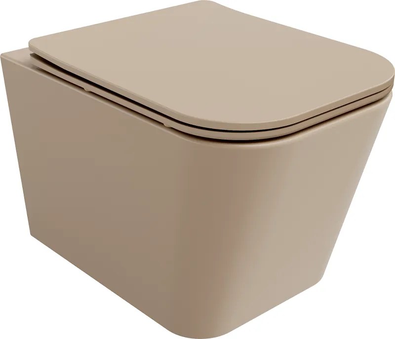 Mexen Teo wc-pot Rimless met soft-close dunne zitting, duroplast, cappuccino mat - 30854064