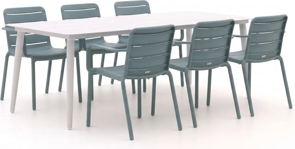 + 15% kassakorting | Diningset Forza  | 6 personen aluminium | Tuinset stapelbaar | 7-delig | Kees Smit Tuinmeubelen