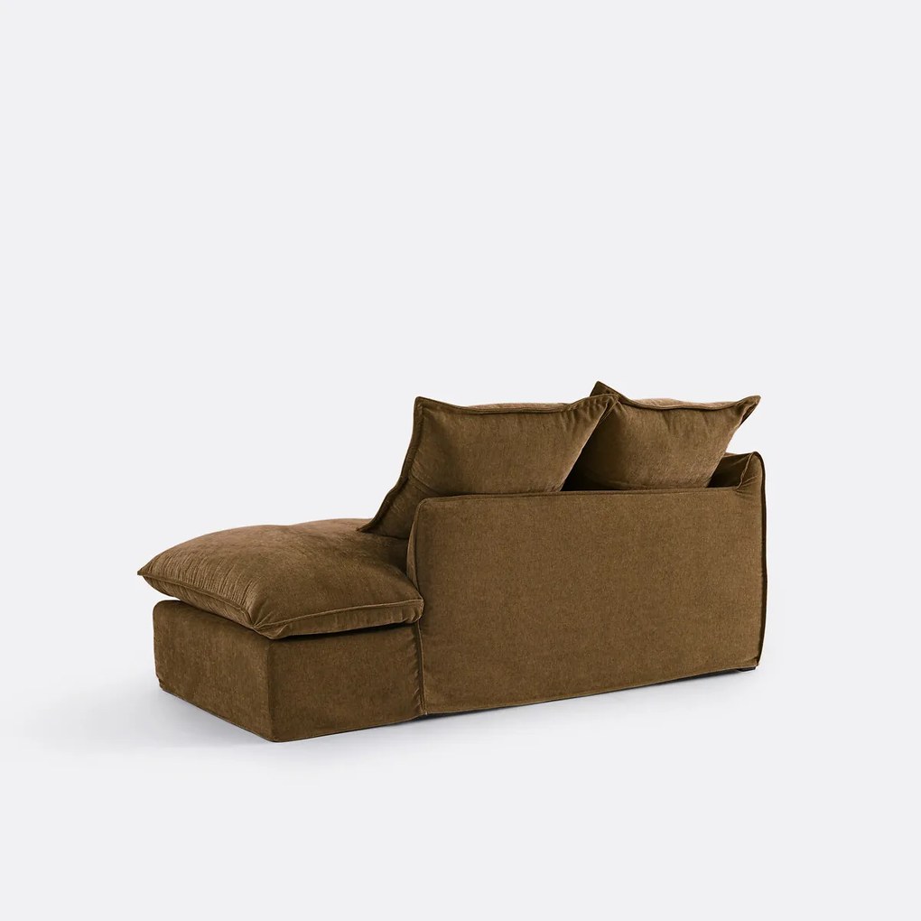Longchair rechts, afneembare hoes, in gemêleerd polyester, ODNA