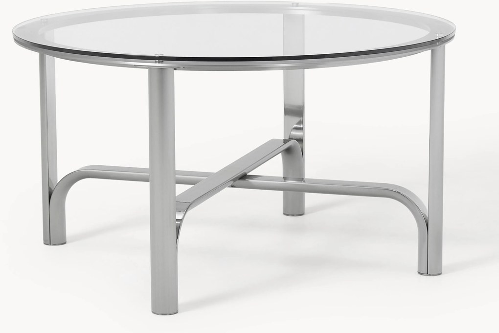 Ronde eettafel Neil met glazen tafelblad, in verschillende formaten