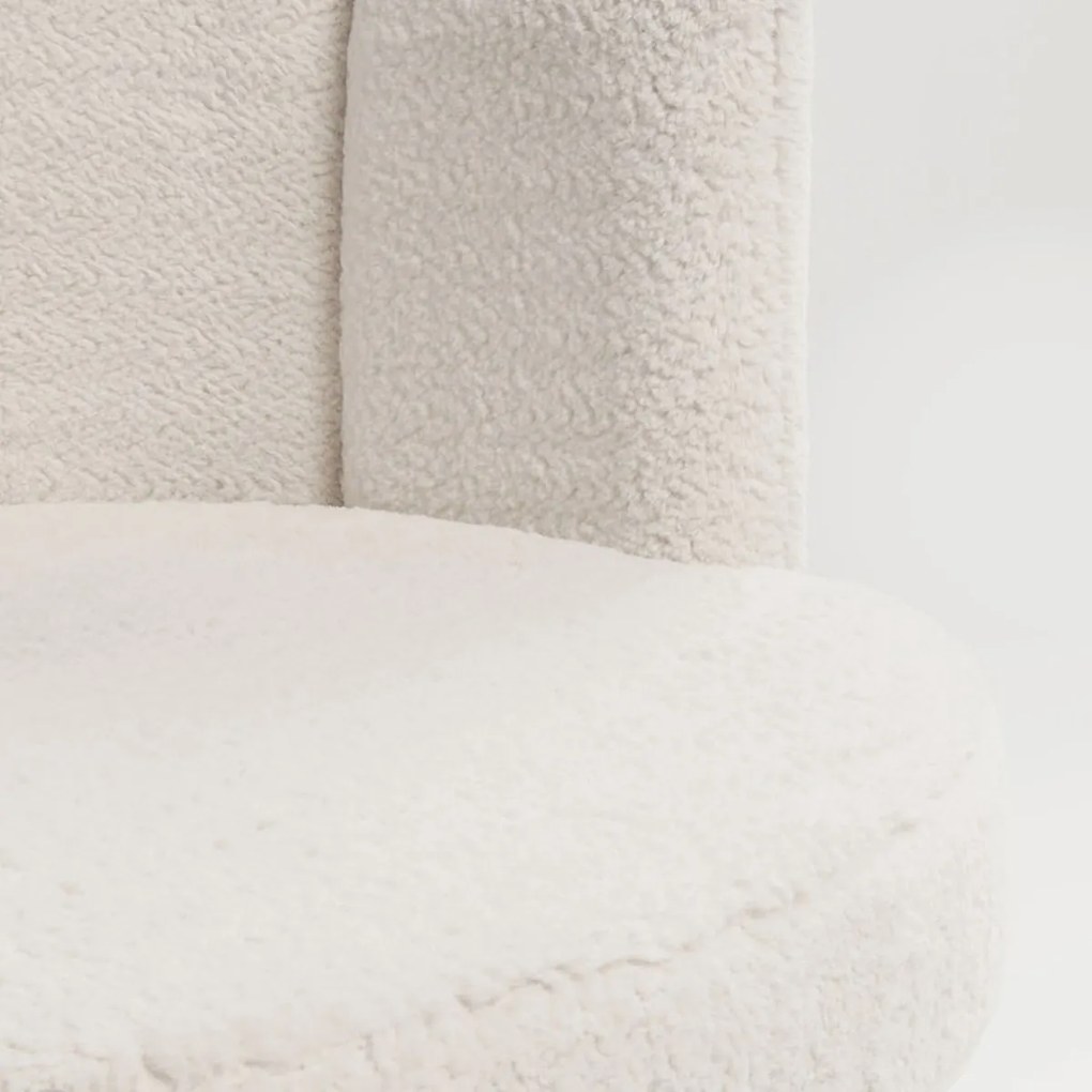 Kare Design Silhouette Fur Ronde Teddy Fauteuil Wit