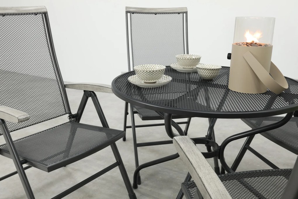 Balero ronde verstelbare bistroset strekmetaal Ø90 cm. - Antraciet