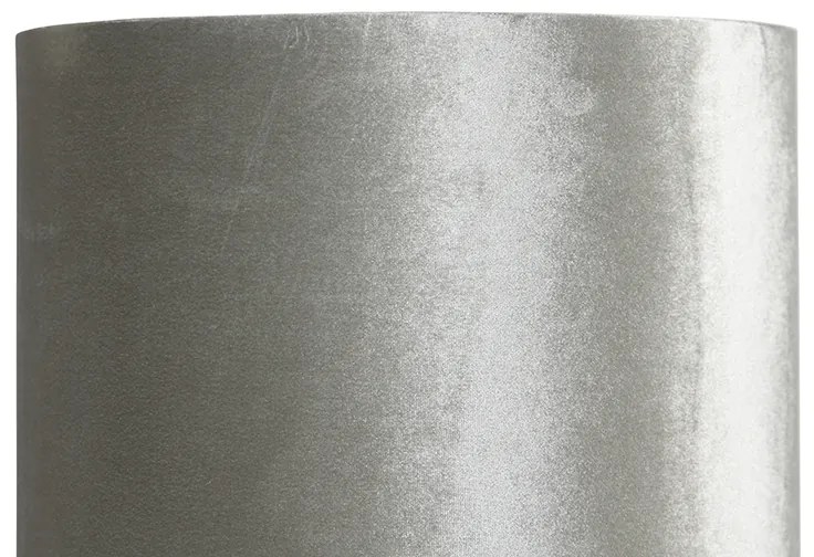 Moderne vloerlamp zwart met velours grijze kap - Rich