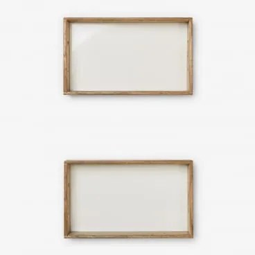 Set Van 2 Decoratieve Rechthoekige Trays Van Mangohout Fruela Licht Mangohout - Sklum