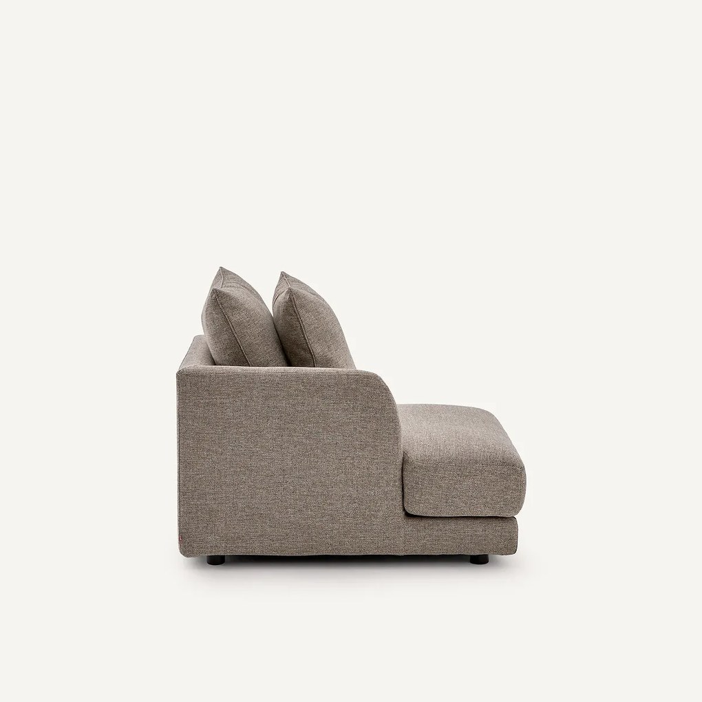 Halve bank links, modulair, in tweed, TIBERIO