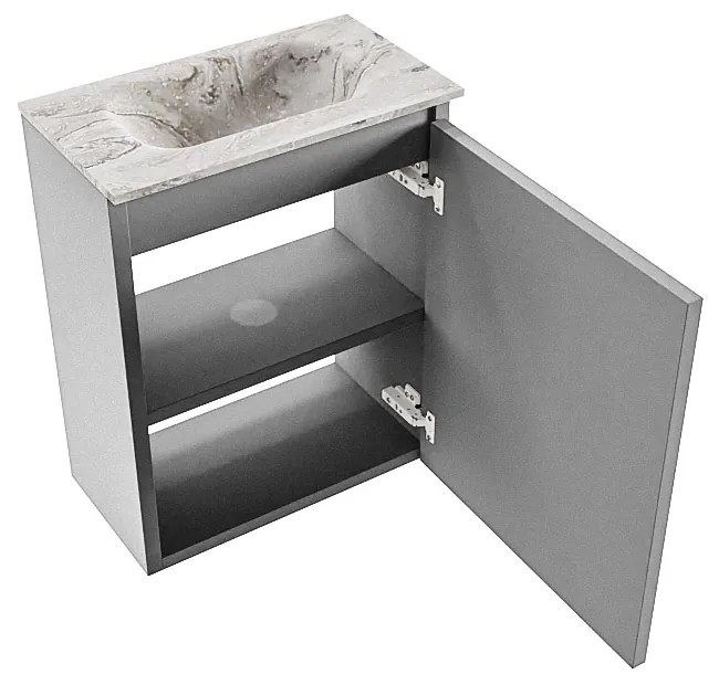 Mondiaz Ture DLux toiletmeubel 40cm plata met wastafel glace midden zonder kraangat