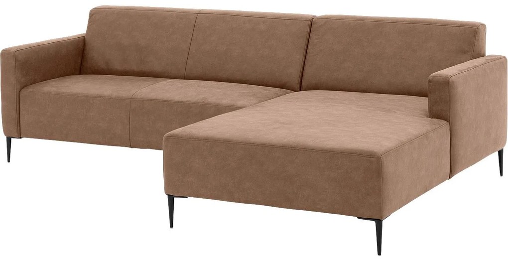 Goossens Key West bruin, micro leer, 2,5-zits, modern design