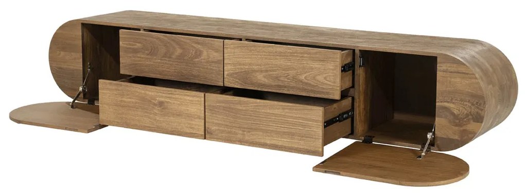 Ovaal Tv-meubel Mangohout 210 Cm - 210x40x43cm.