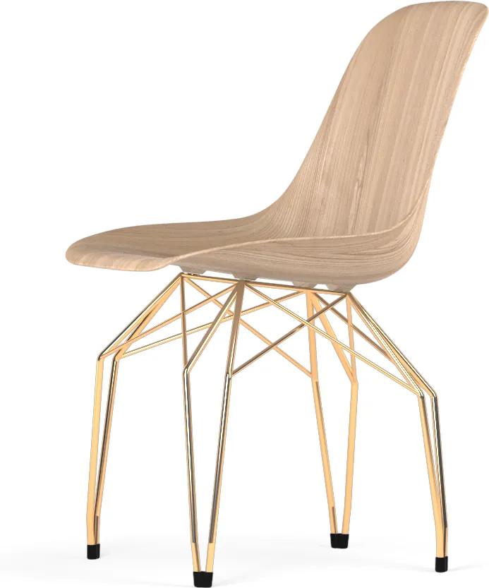 Kubikoff Diamond stoel - W9 Side Chair Shell - Goud onderstel -