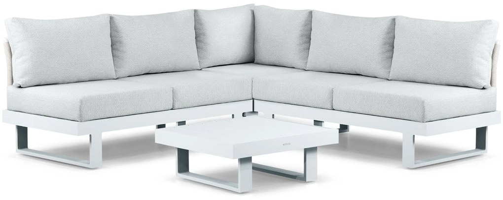 Hoek loungeset 5 personen Aluminium Wit Lifestyle Garden Furniture Lorenzo