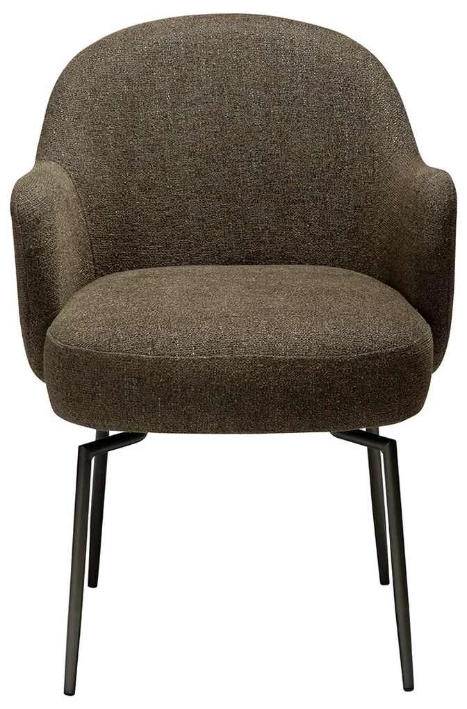 Dan-Form Bae Swivel Luxe Eetkamerstoel Draaibaar Olijfgroen Boucle