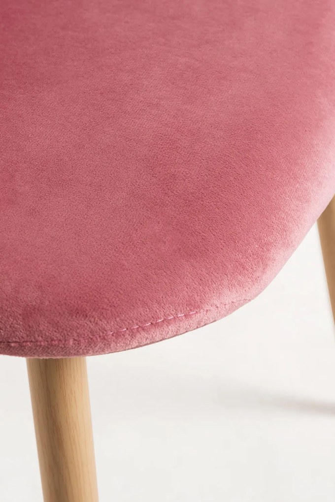 Set van 4 Teok Fluwelen Stoelen