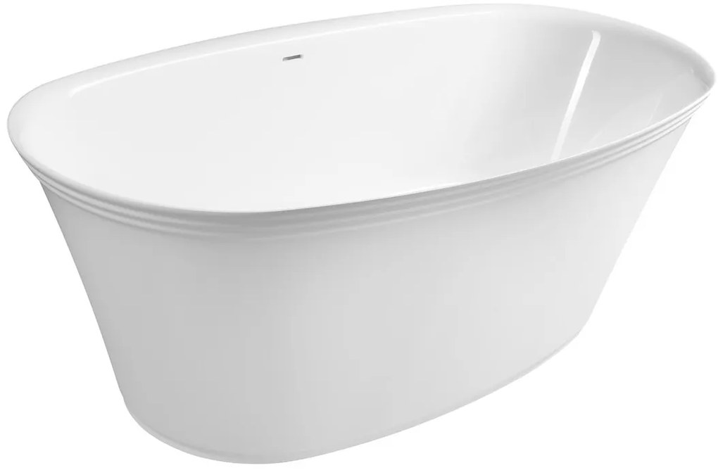 Polysan Florina vrijstaand bad wit mineraalmarmer 170x80cm
