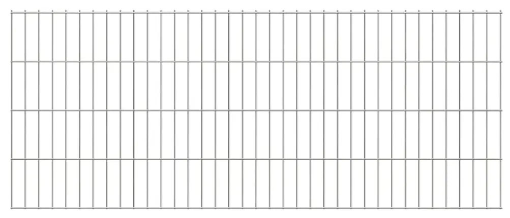 vidaXL Dubbelstaafmatten 2,008x0,83 m 6 m (totale lengte) zilverkleur