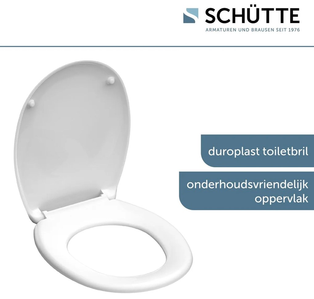 Schutte Miles toiletzitting duroplast met softclose wit glans