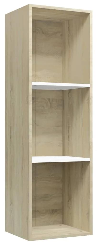 vidaXL Boekenkast/tv-meubel 36x30x114cm bewerkt hout wit en eikenkleur