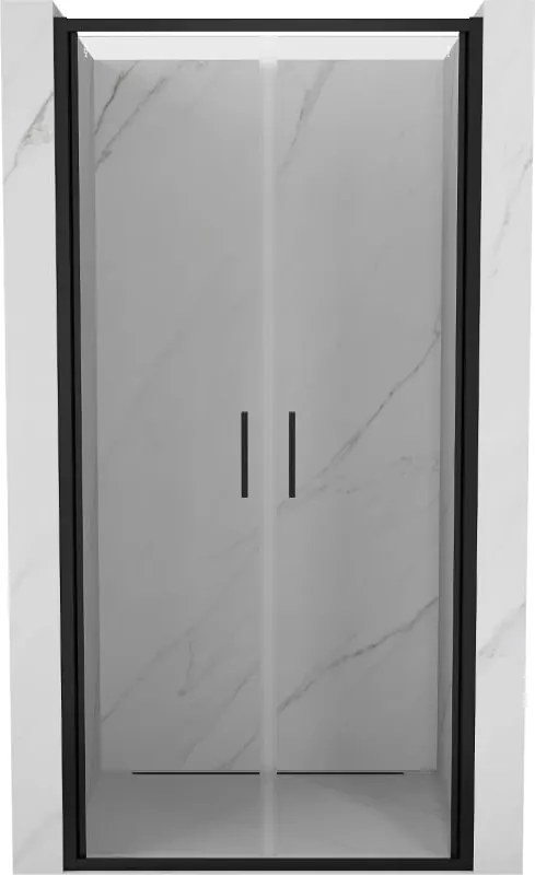 Mexen Exo dubbele douchedeuren, draaibaar, 100 cm, transparant, zwart - 814-100-000-70-00