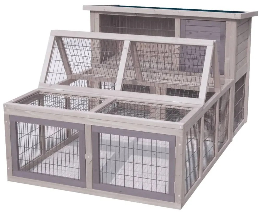 FLAMINGO Konijnenhok Arena Cottage 107x116x47 cm grijs