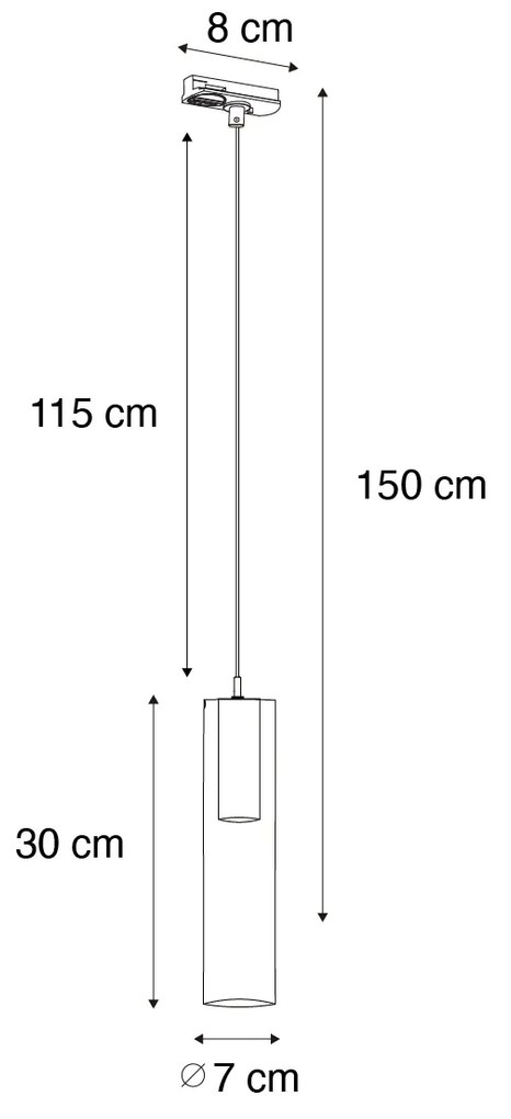 Moderne hanglamp zwart voor railsysteem 1-fase - Iconic Lloyd Modern GU10 Binnenverlichting Lamp