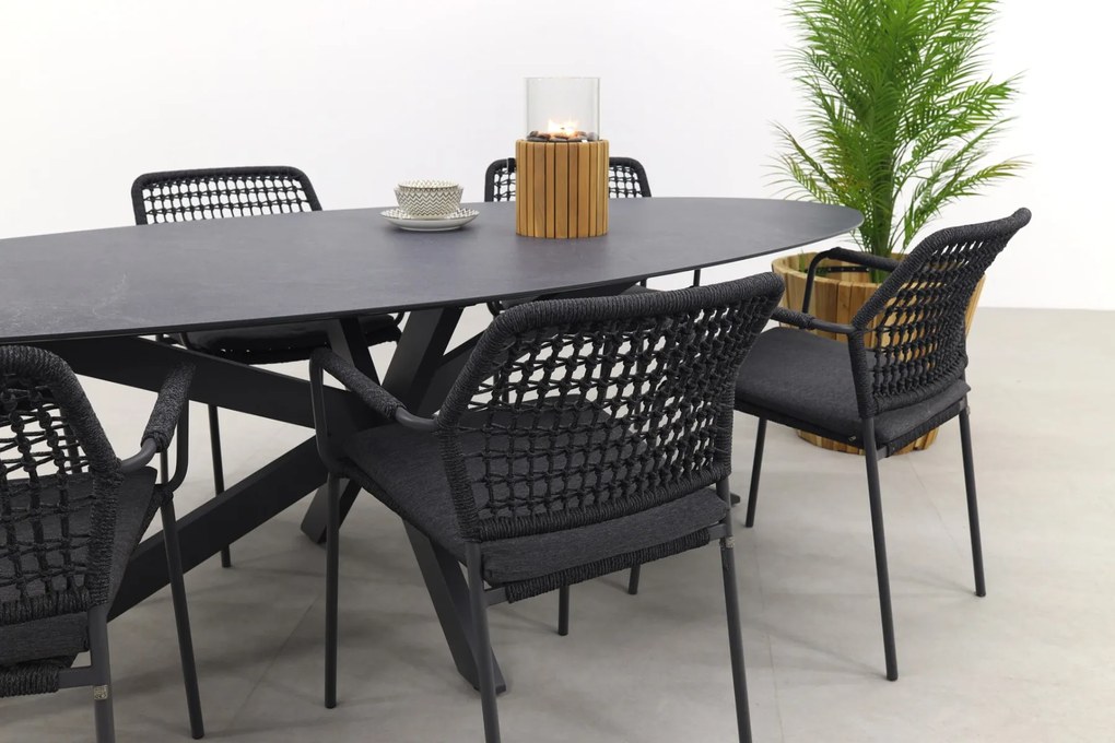 Barista/Privada 240x107 - Ovale tuinset - 7-delig - stapelbaar OP=OP