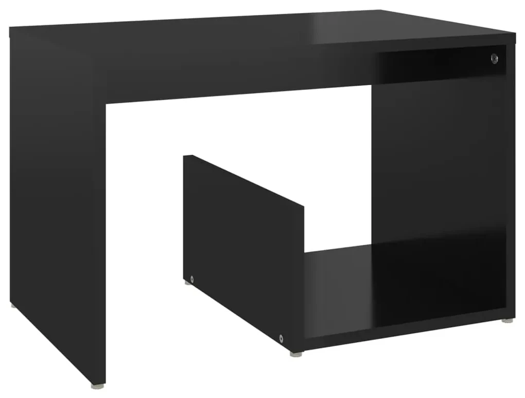 vidaXL Bijzettafel 59x36x38 cm spaanplaat hoogglans zwart