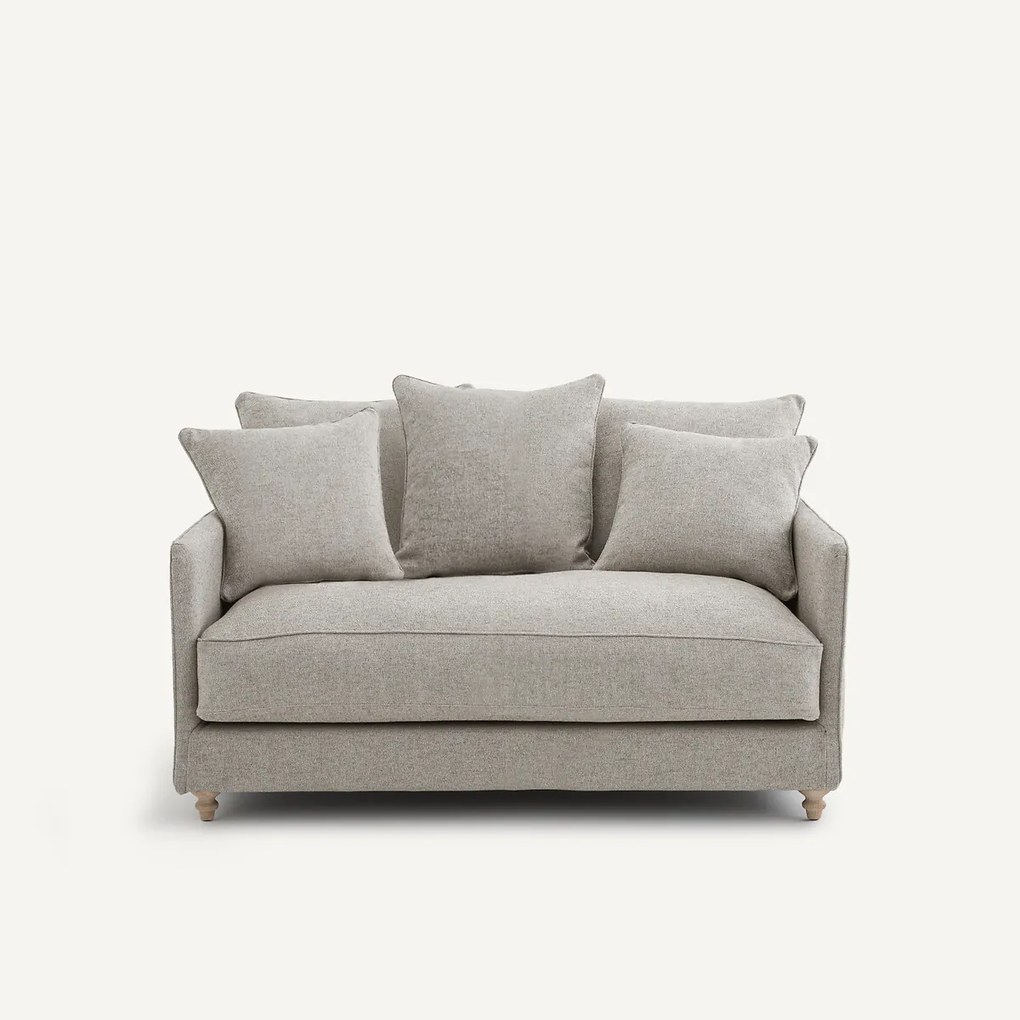 2-zits slaapbank in structuurviscose en linnen, LAZARE