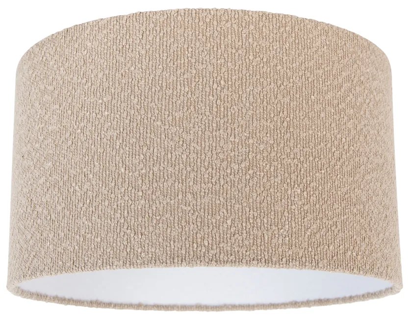 Stoffen lampenkap beige met teddy stof 35/35/20 Modern cilinder / rond rond