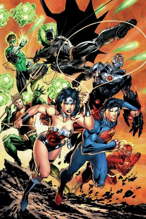 Kunstafdruk Justice League - Charge, (26.7 x 40 cm)
