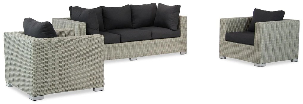 Stoel en Bank Loungeset Wicker Grijs Garden Collections Toronto