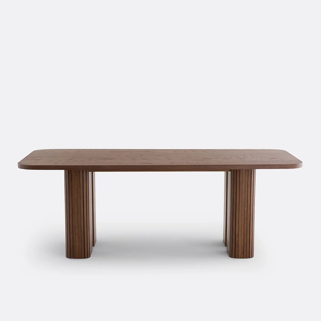 Rechthoekige eettafel, eiken en grenenfineer, 6 tot 8 couverts, LATTI