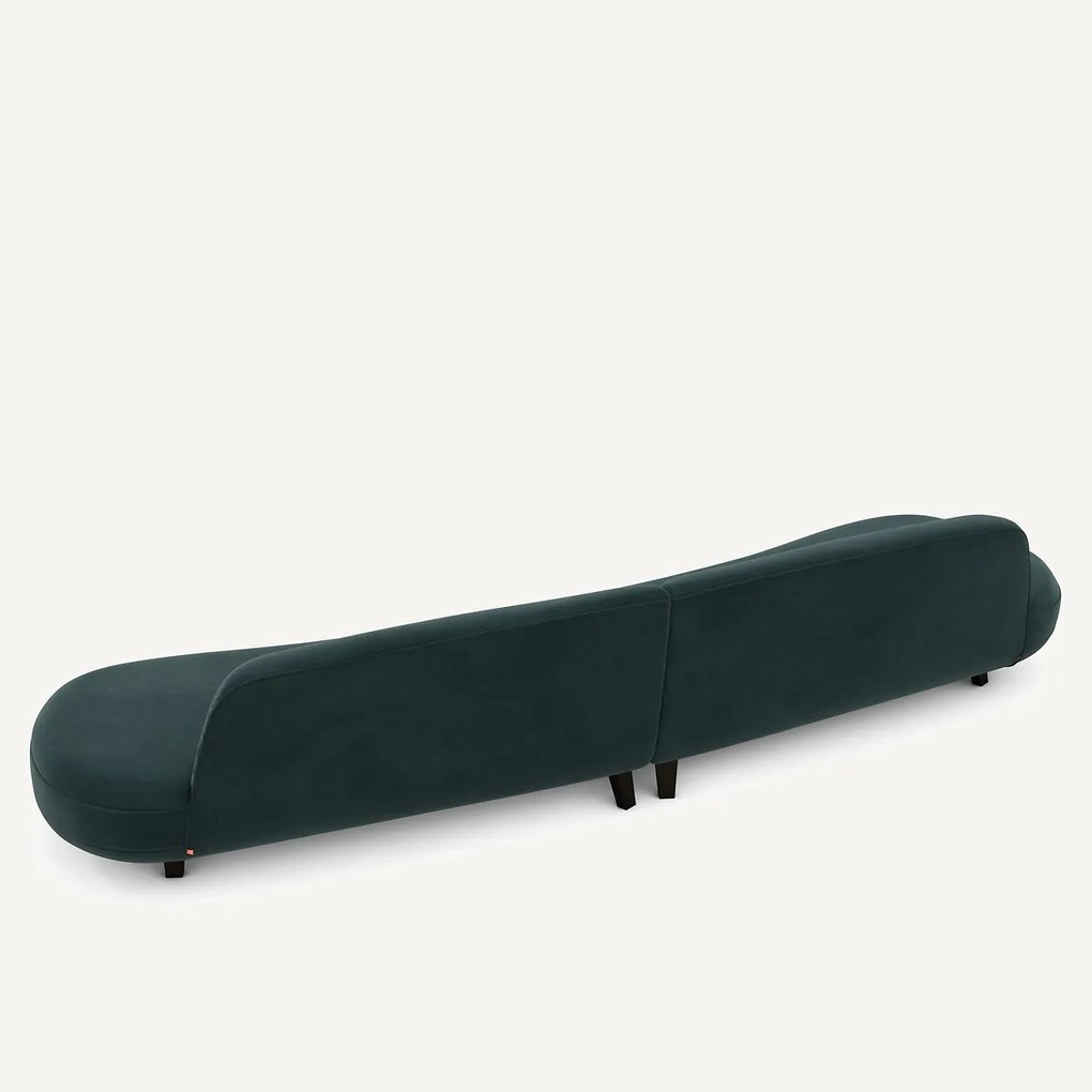 6-zits fluwelen bank, Rosebury, ontwerp Emmanuel Gallina