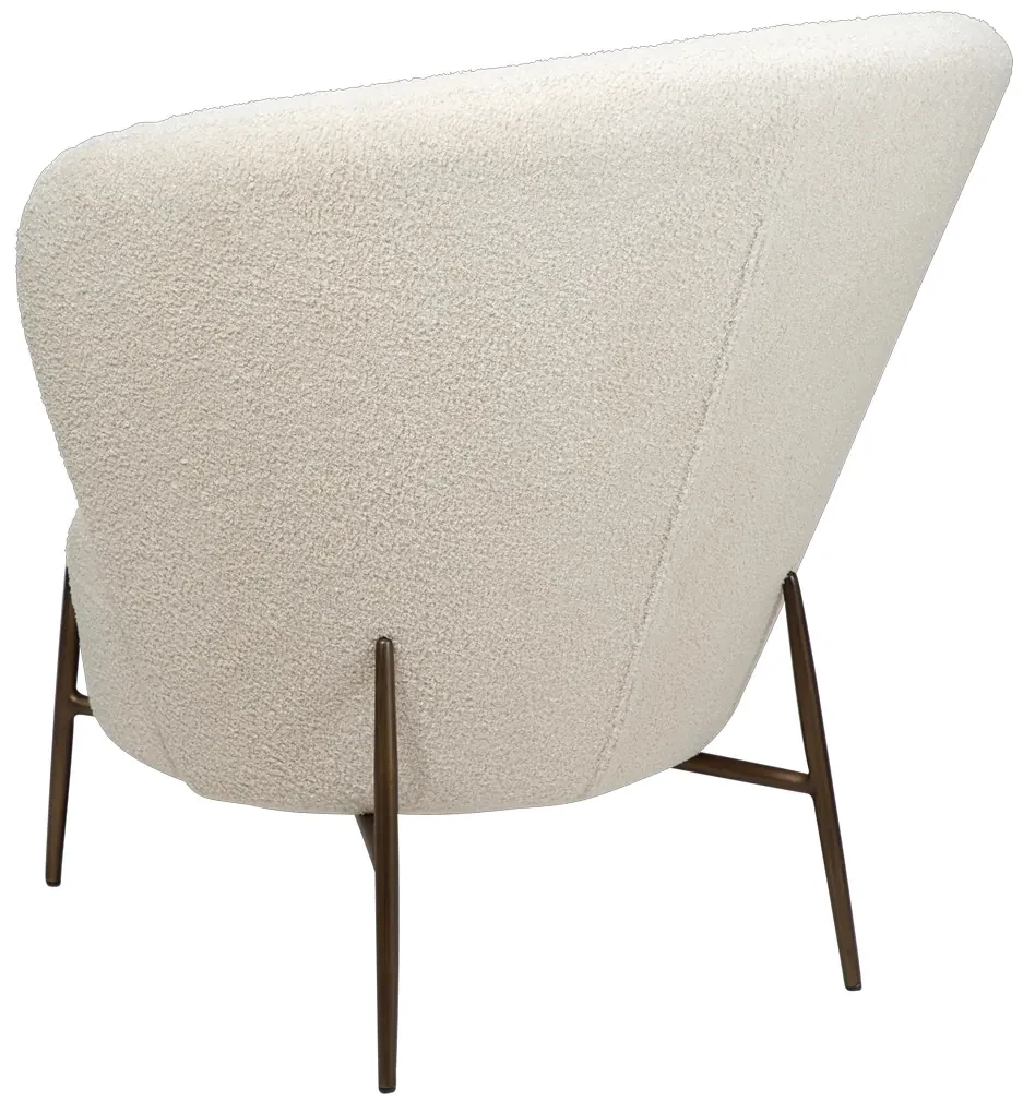 Dan-Form Orbit Fauteuil Met Hoge Rugleuning Boucle Dove Lichtgrijs