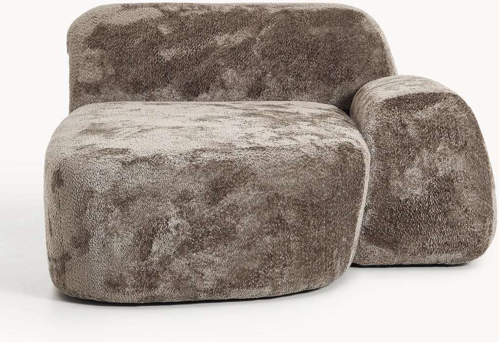Teddy bouclé chaise-hoekmodule Wolke