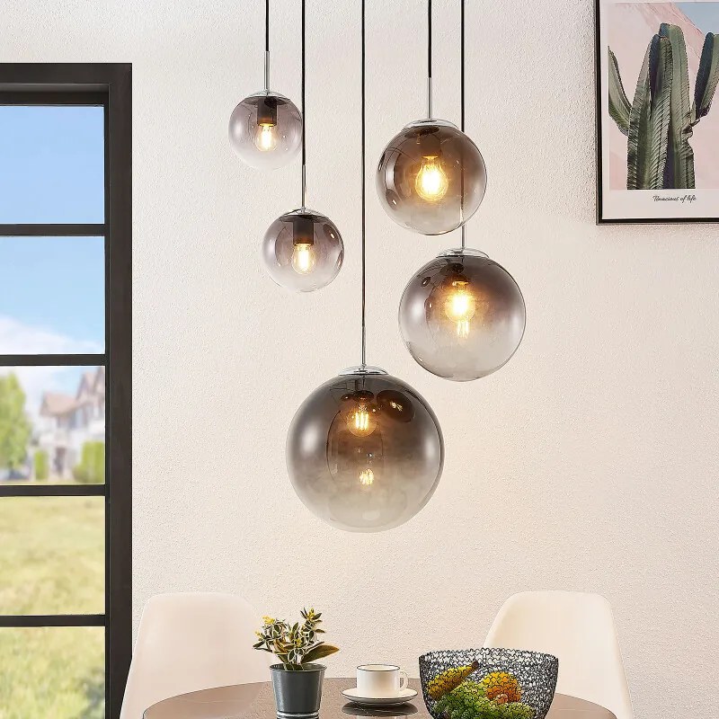 Robyn glazen hanglamp, 5-lamps - lampen-24