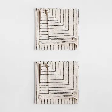 Oziel Katoenen Servetten Set Van 2 Beige – Crème - Sklum
