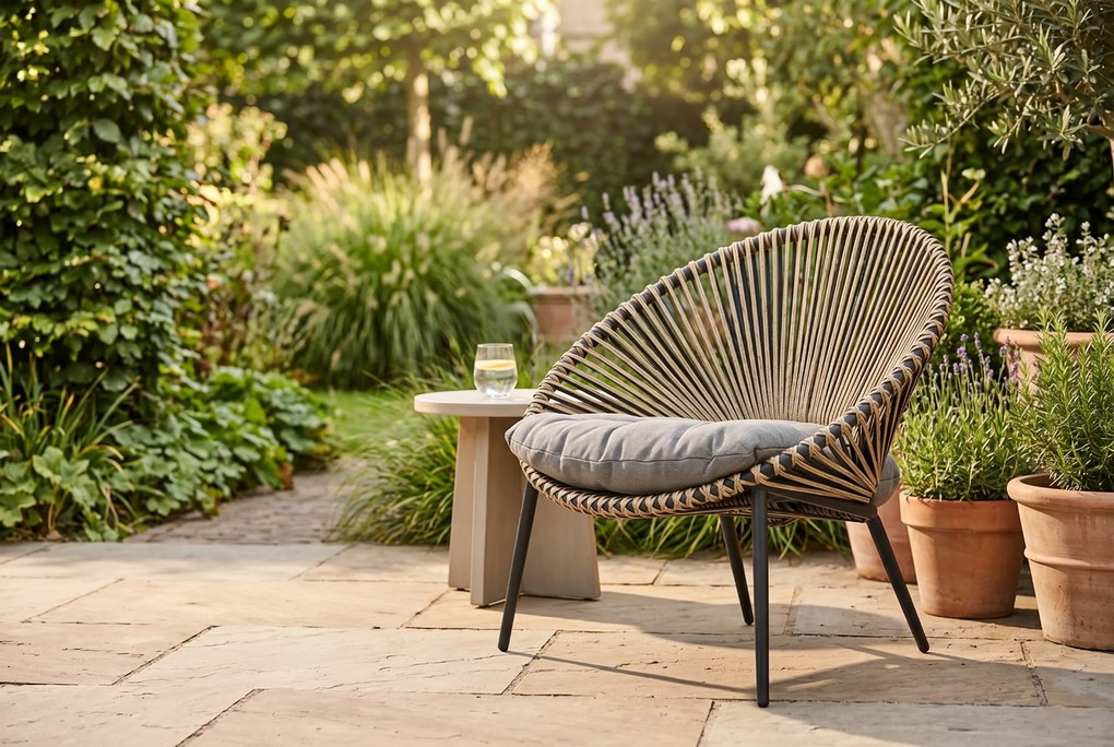 Coco Valentina Lounge Chair Aluminium/Rope Taupe