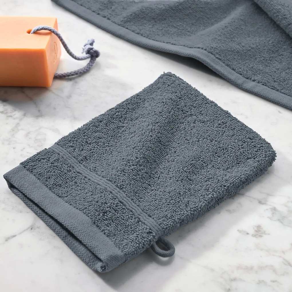 Set van 4 washandjes in bouclette badstof, Zavara