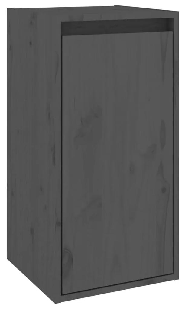 vidaXL Wandkast 30x30x60 cm massief grenenhout grijs