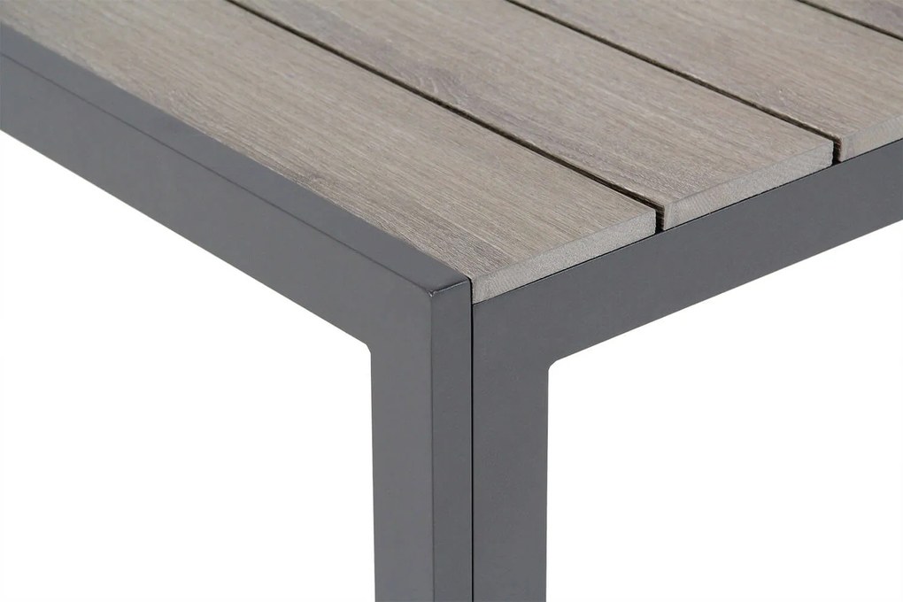 Dining Tuintafel rechthoekig 217 x 92 cm Aluminium/polywood Grijs Young