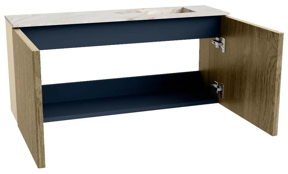 Mondiaz Joya DLux 90cm toiletmeubel dusk met wastafel faye rechts 1 kraangat frappe