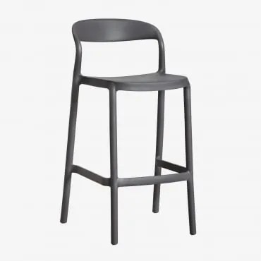 Set Van 4 Stapelbare Hoge Krukken Van Polypropyleen Brenza Grijs – Grafiet & ↑65 Cm - Sklum