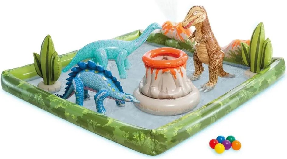 Intex opblaasbaar waterpark Jurassic Adventure - L201 x B201 x H36 cm