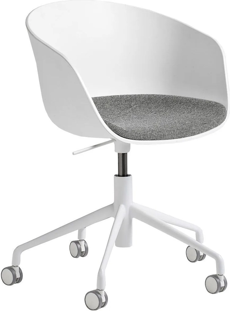 Hay About a Chair AAC52 bureaustoel met vast zitkussen onderstel wit kuip white Hallingdal 126
