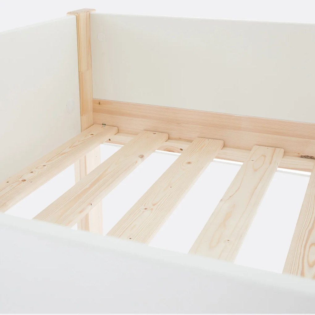 Mezzanine bed, 1-persoons, massief dennenhout, Meeting