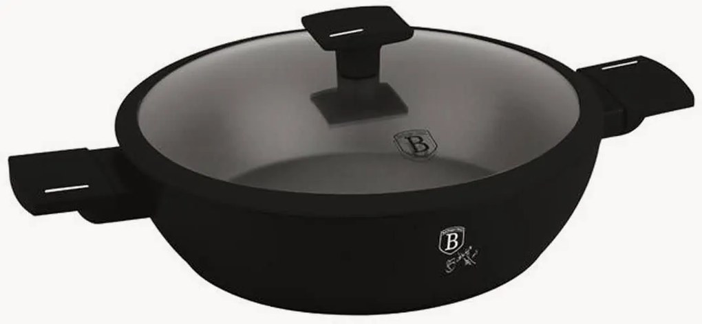 Korte kookpan Matt Black met deksel