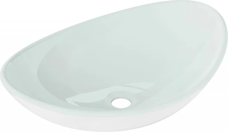 Mexen Sonia glazen opzetwastafel 54 x 37 cm, wit - 24145430