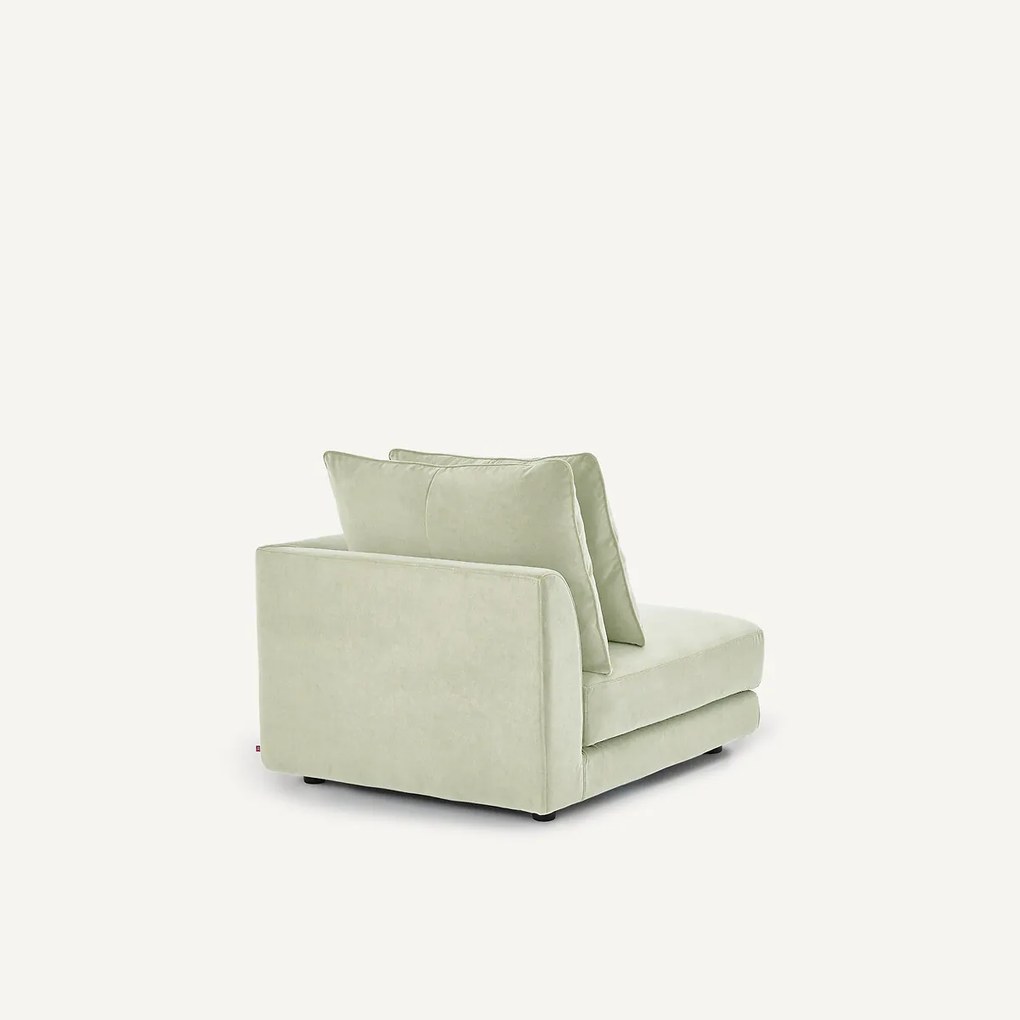 Halve bank rechts, modulair, van stonewashed fluweel, TIBERIO