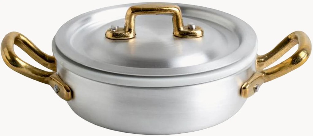 Braadpan Porcelano met handvat, deksel en porseleinen inzetstuk, 3-delig