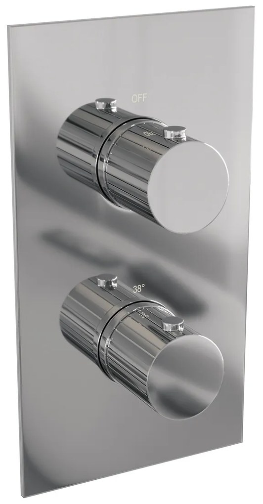 Brauer Stripe 3-weg inbouwthermostaat chroom